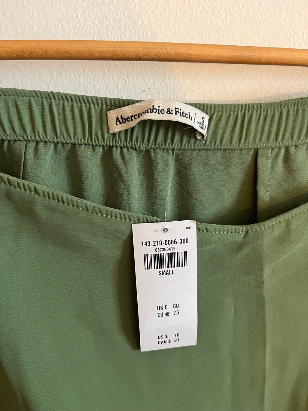 Abercrombie & Fitch Olive Green A-Line Skirt